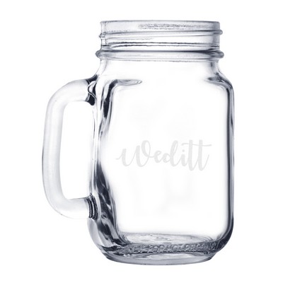 16 oz Mason Jar Beer Mug (Deep Etch)